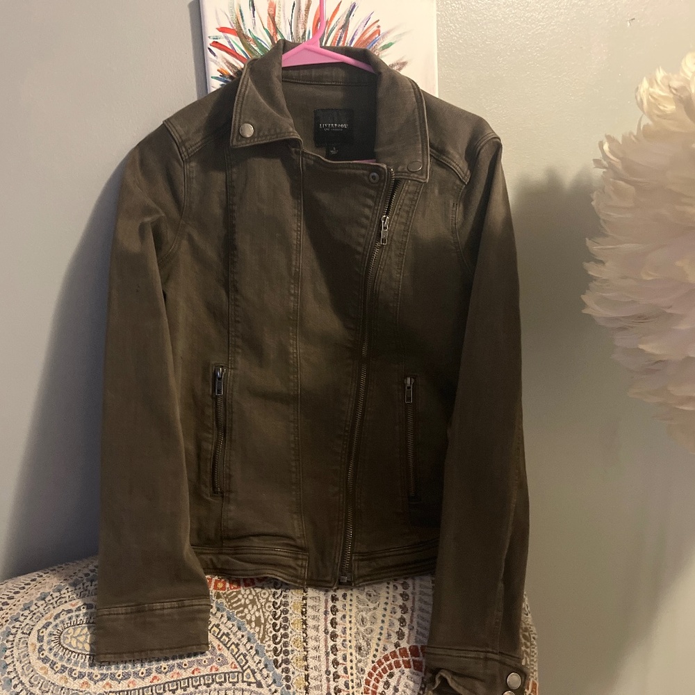 Liverpool olive green Moto jacket small